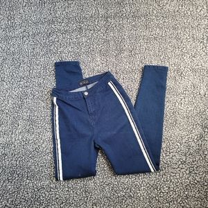 SOLD Racing Stripe Navy Blue Jeggings